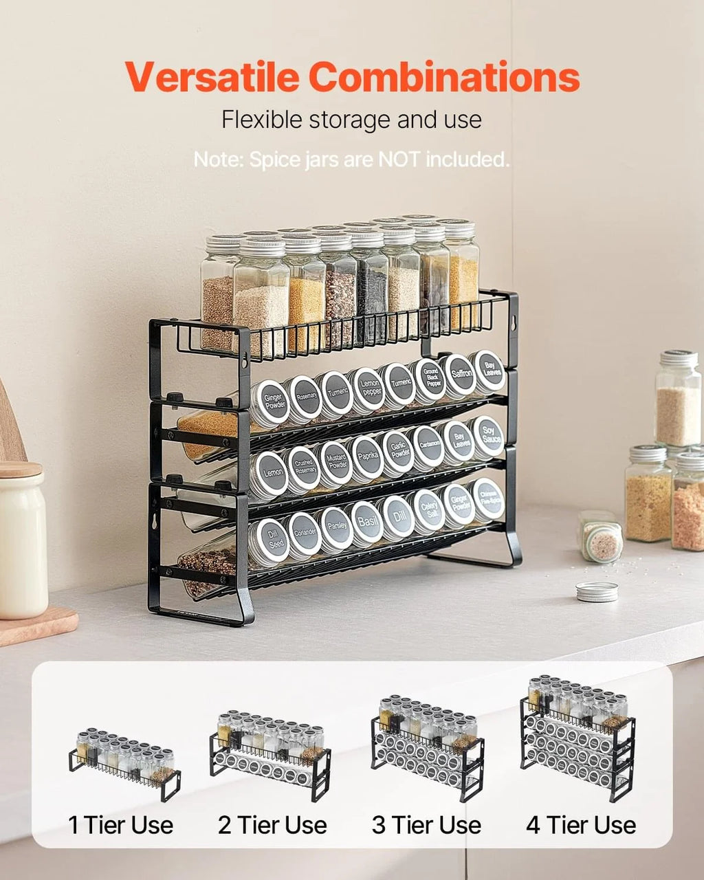 Pull-Out Spice Rack Organizer for Cabinet, 18x11 Inch – image 2