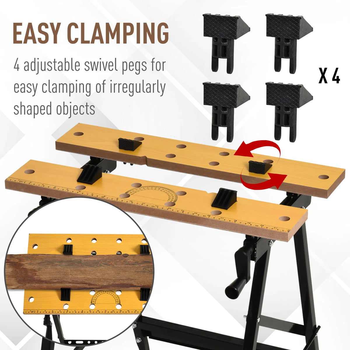 Folding Workbench with Clamping Top, Steel Frame, 220 lb Capacity – image 6