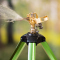 Tripod Impact Sprinkler 2 Pack with Brass Head, 360 Degree Coverage