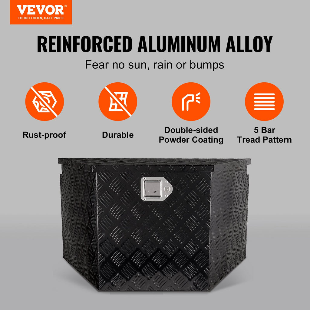 Truck Trailer Tongue Box, Aluminum Diamond Plate 33 x 19 x 18 in