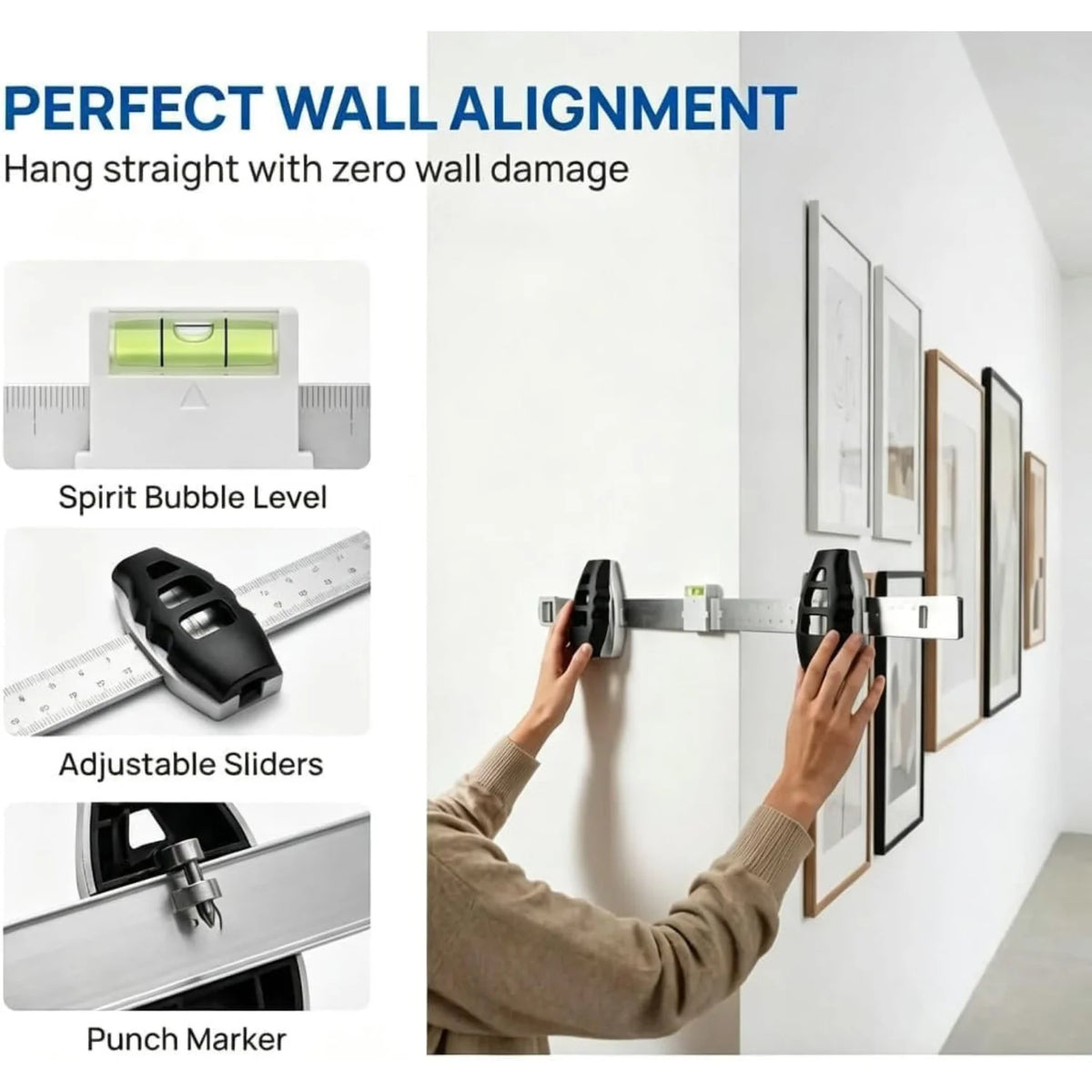 Picture Hanging Tool – 3-in-1 Leveling Art Hanging Kit – image 6