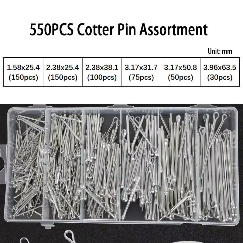 Tractor Hitch Pin Cotter Pin and R-Clip Assortment Kit, Spring Steel – image 8