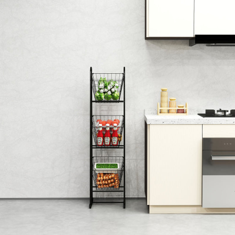 3-Tier Metal Wire Kitchen Storage Basket Stand for Produce – image 3