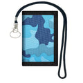 Camo Fabric Wallet with Lanyard - Short Bifold Card Holder