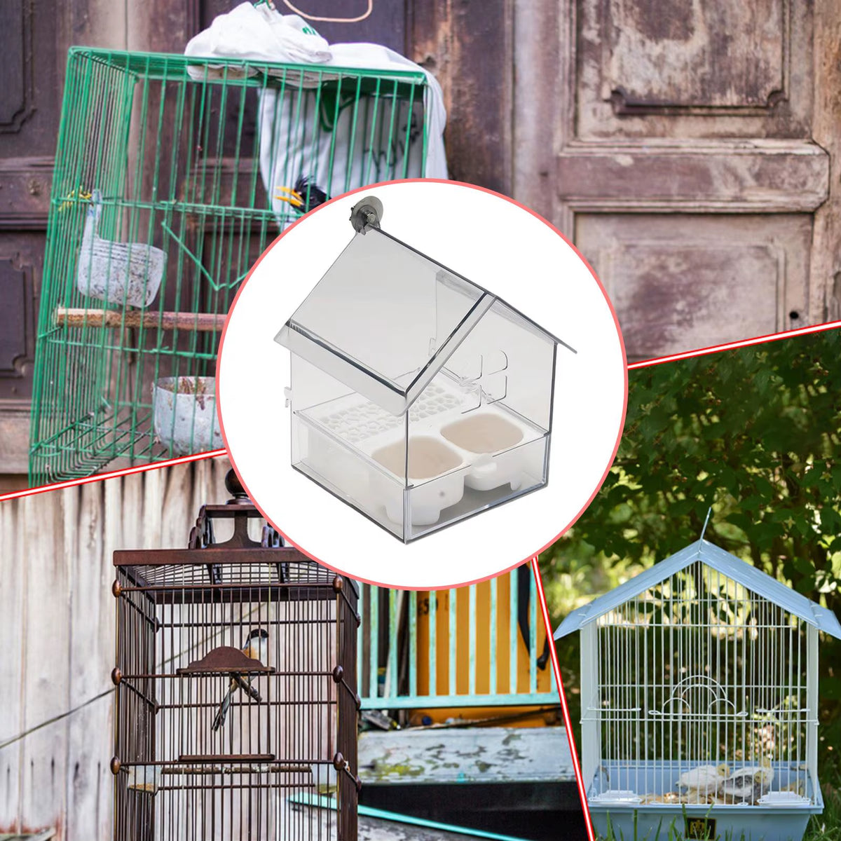 Hanging Bird Feeder Bowl – No-Mess Cage Feeder & Bird Bath – image 6