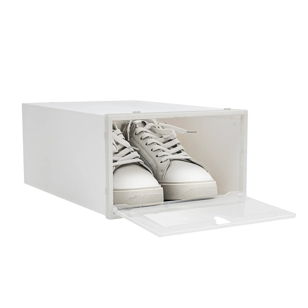 Clear Shoe Storage Boxes 20-Pack - Stackable Foldable Organizers