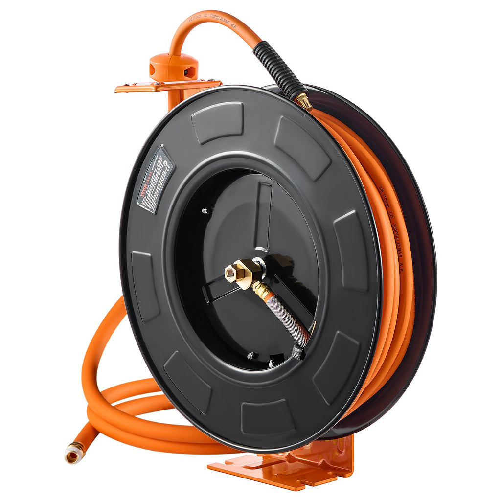 Retractable Air Hose Reel 3/8 in x 100 ft, 300 PSI Auto-Rewind