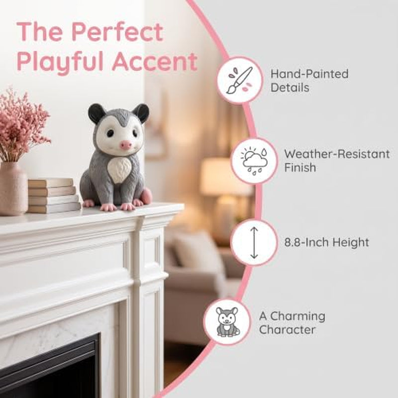 Opossum Porch Statue, Cute 3D Printed Possum Figurine – image 8