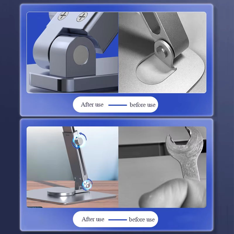 Aluminum Tablet Stand – 360° Rotating Foldable Desk Holder – image 5