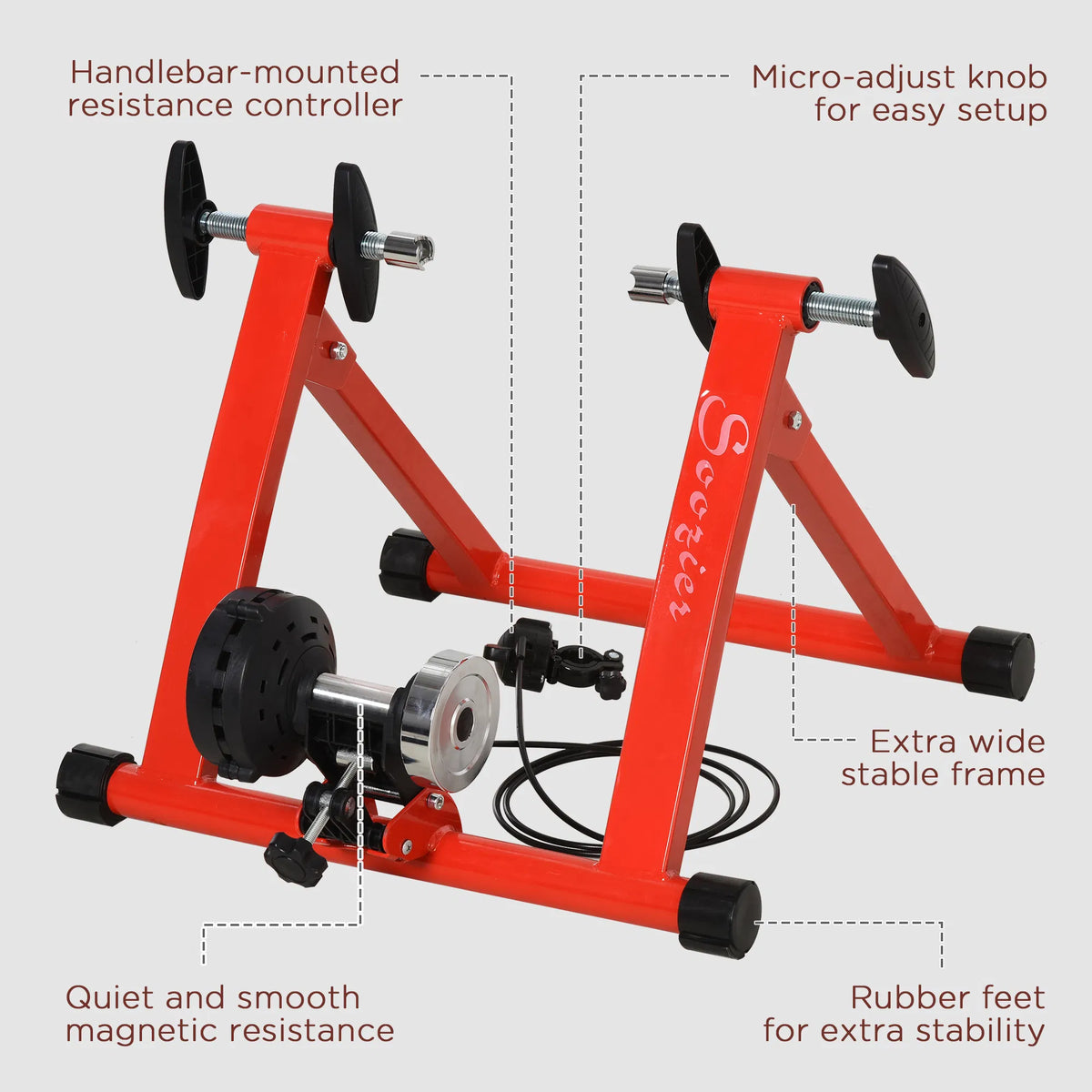 Bike Trainer Stand, Magnetic Indoor Cycling Trainer with 5 Levels – image 5