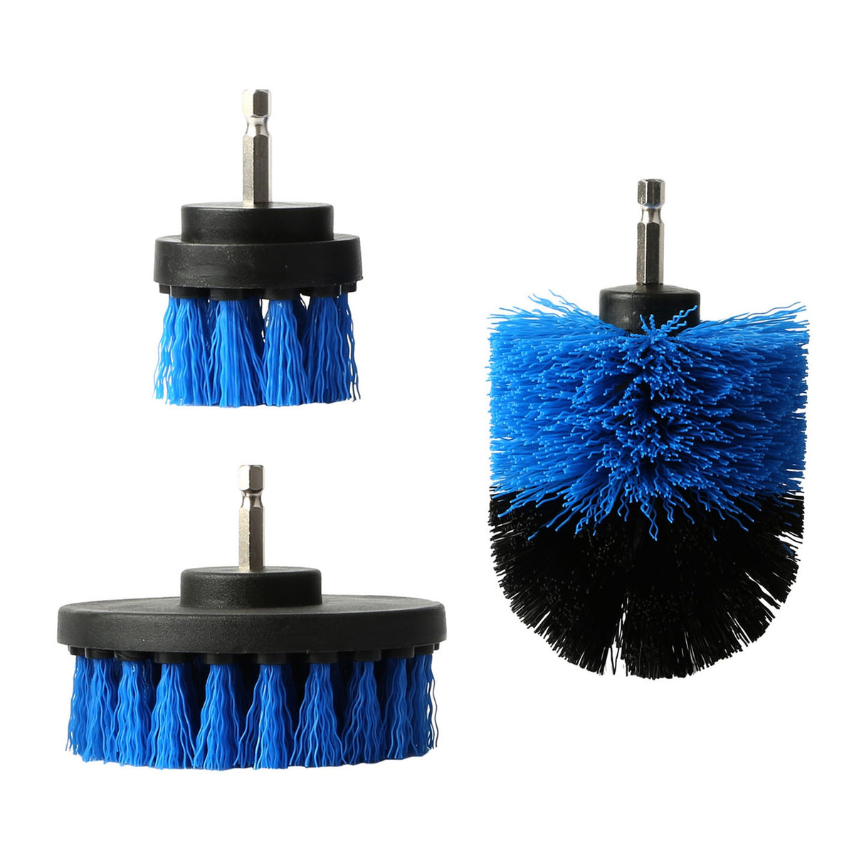 Drill Brush Attachment Set – 3 Pc Power Scrubber Cleaning Brushes