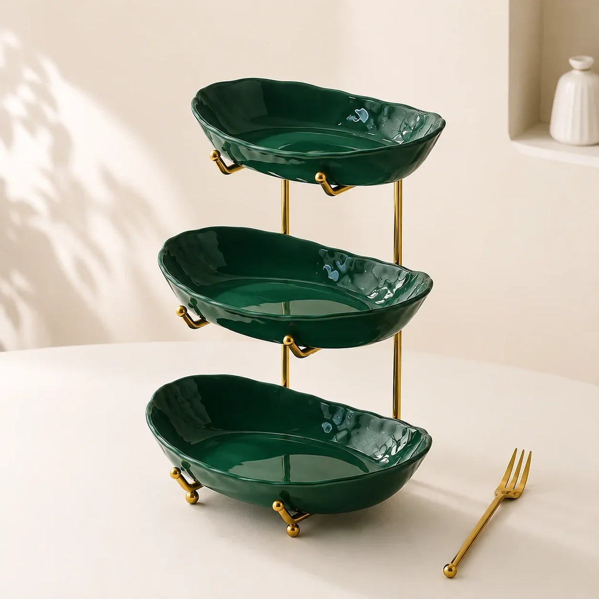 Fruit Bowl Stand 3-Tier with Metal Frame, Countertop Basket – image 13
