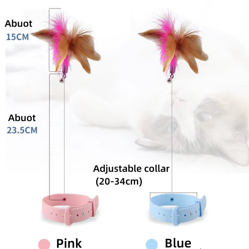 Feather Teaser Wand with Bell - Interactive Cat Toy