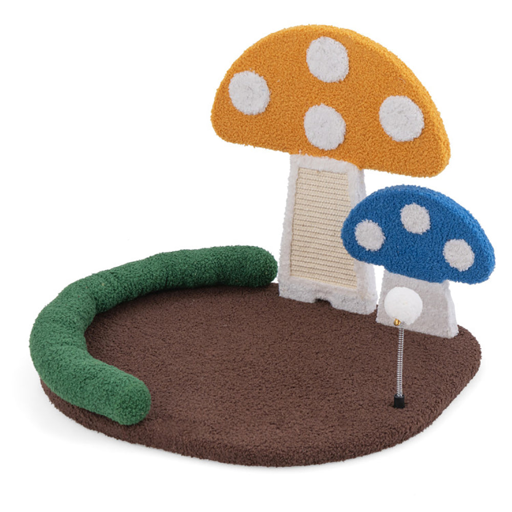 Mushroom Cat Bed with Sisal Scratching Panel Wide Lounger – image 7