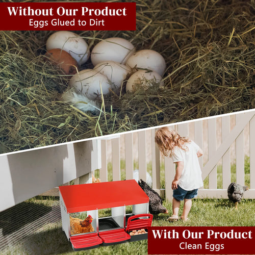 3 Compartment Roll Out Chicken Nesting Box with Plastic Baskets – image 2