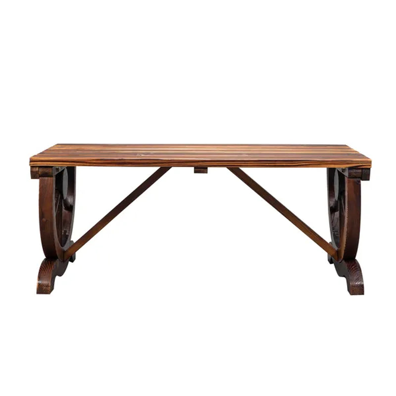 Rustic Garden Bench - 2-Person Wagon Wheel Outdoor Porch Bench – image 5