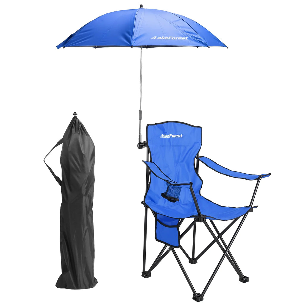 Camping Chair with Umbrella, Folding Outdoor Chair with Cup Holder – image 7