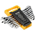 Ratcheting Wrench Set 8 Pcs – Metric 8–19 mm with Rack