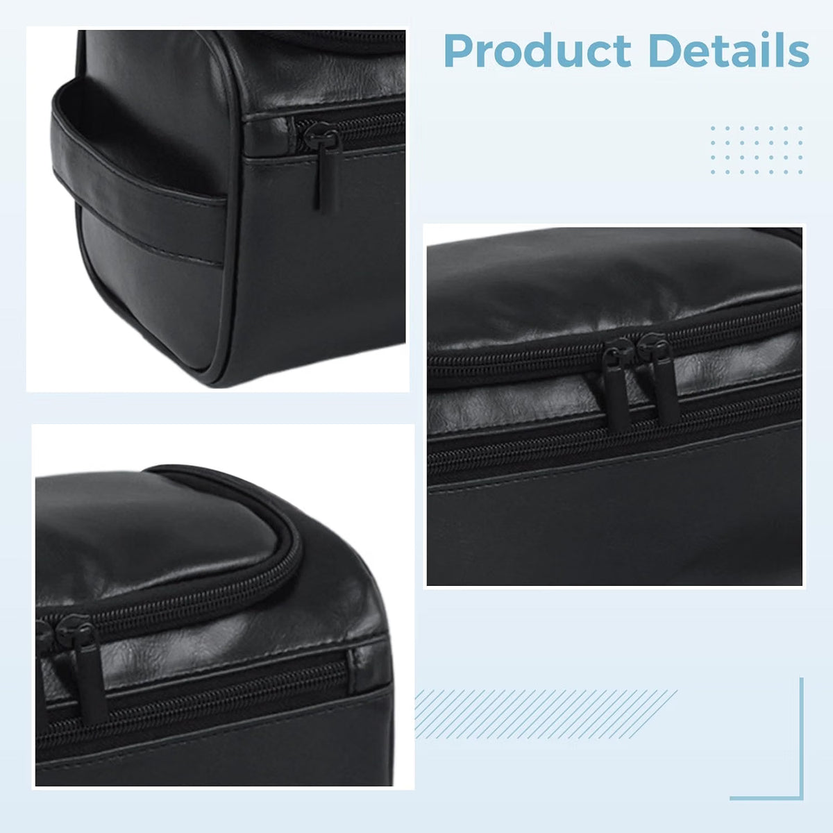 Dopp Kit – Men's PU Leather Toiletry Bag, Water-Resistant – image 2