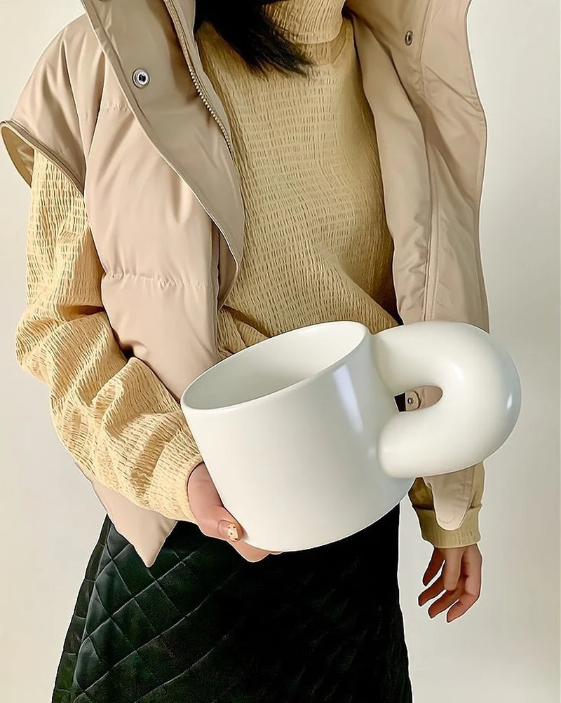 Extra Large Handmade Ceramic Mug, 26 Oz Chubby Coffee Mug – image 7