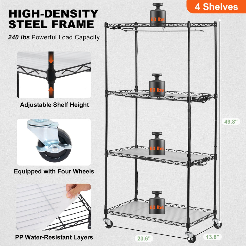 4-Tier Plant Stand with 45W Grow Light, Timer and Wheels – image 6
