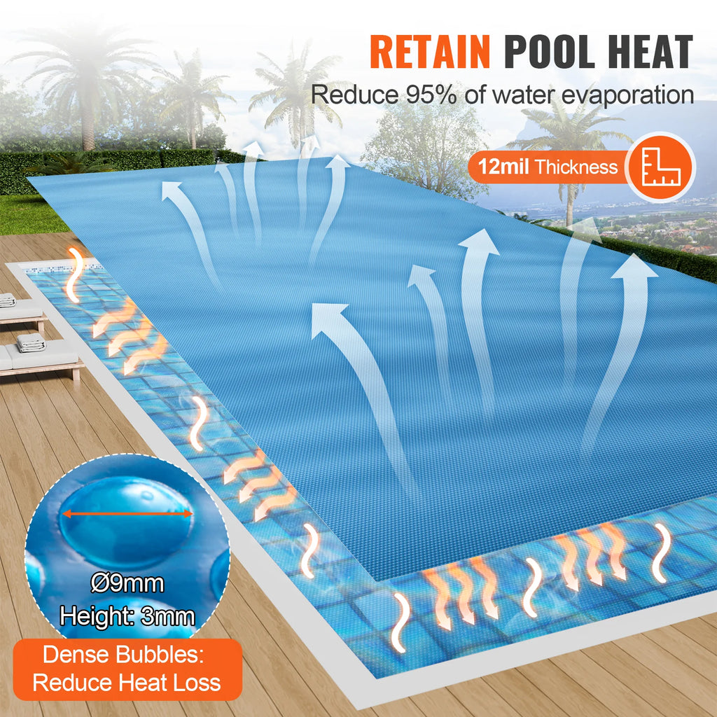 Solar Pool Cover 36 x 18 ft Rectangle, 12 Mil Solar Blanket – image 3