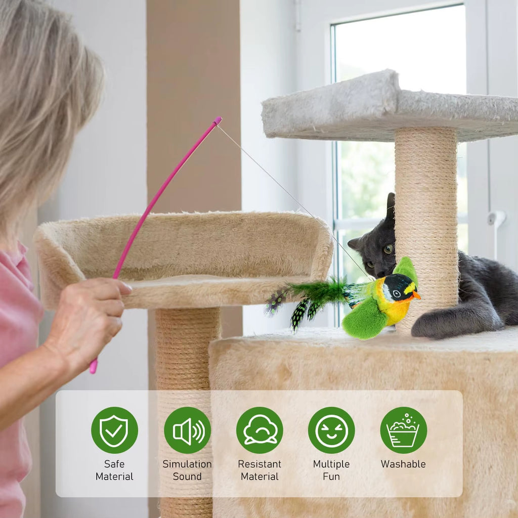 Realistic Chirping Bird Plush Cat Toy – image 3