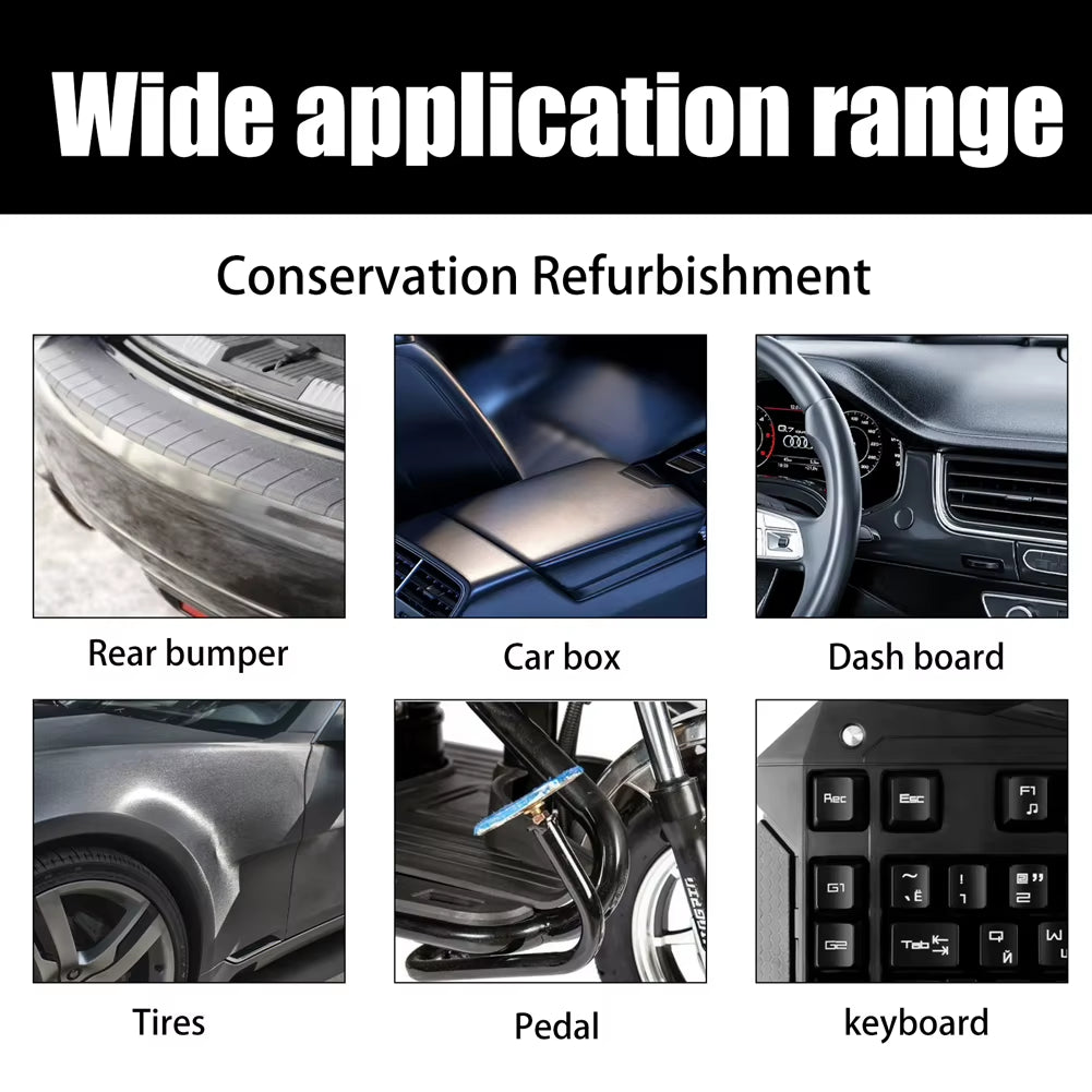 Car Plastic Restorer 30Ml - Trim Refurbishment Coating with Applicator Sponge