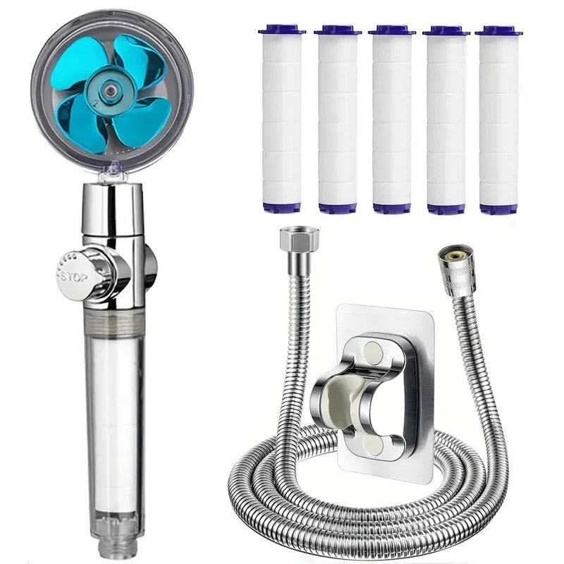 Turbo Fan Handheld Shower Head, 360 Rotating High Pressure Sprayer – image 11