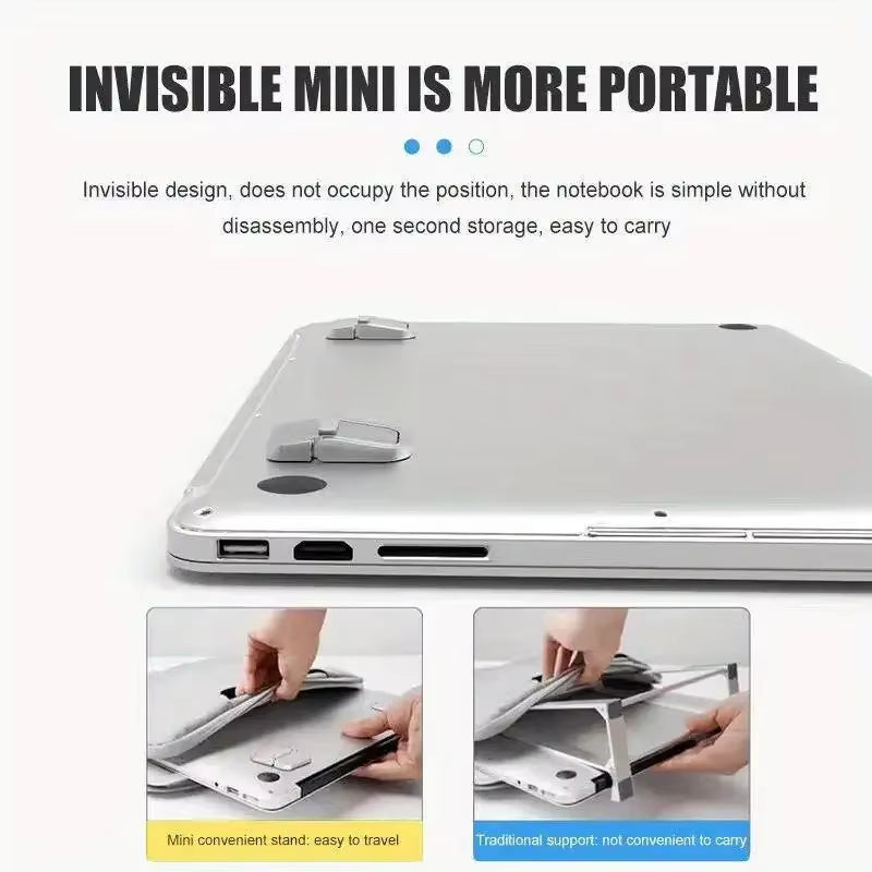 Mini Laptop Stand Set of 2, Adhesive Metal Kickstand – image 6
