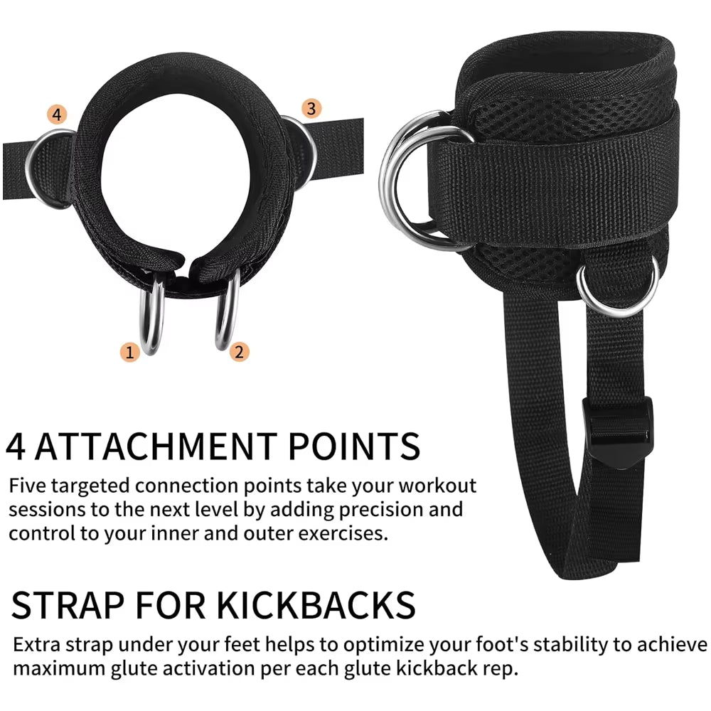 Ankle Straps for Cable Machine - Padded Gym Kickback Cuffs – image 6