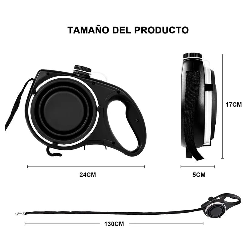 4-in-1 Dog Leash – Built-In Water Bottle, Bowl & Bag Dispenser – image 5