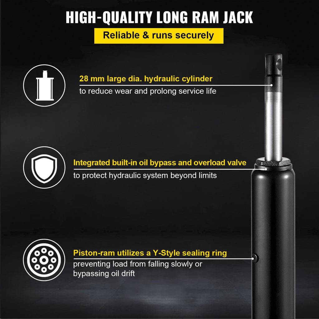 Long Ram Hydraulic Jack 3 Ton for Engine Hoist and Shop Crane – image 4