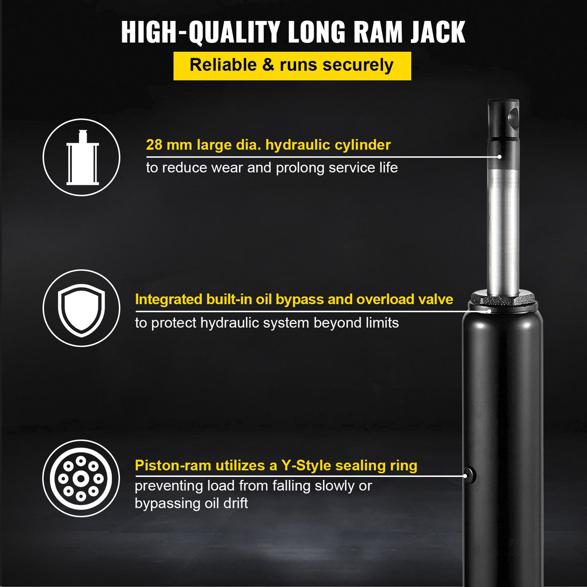 Long Ram Hydraulic Jack 3 Ton for Engine Hoist and Shop Crane – image 4