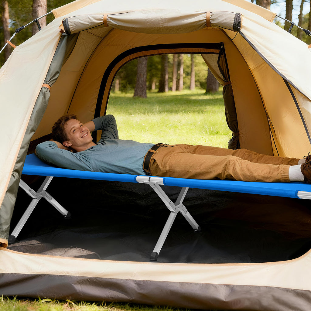 Aluminum Folding Camping Cot with Carry Bag, Blue – image 11