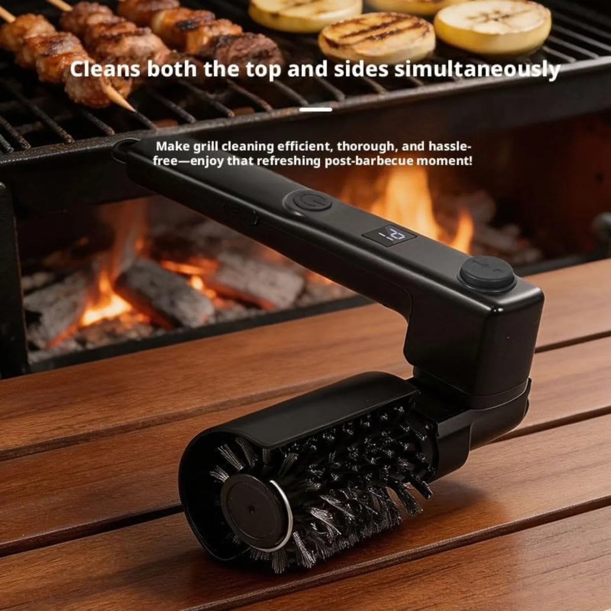 Electric Grill Brush - Rechargeable BBQ Cleaning Brush, 2 Spare Heads – image 3