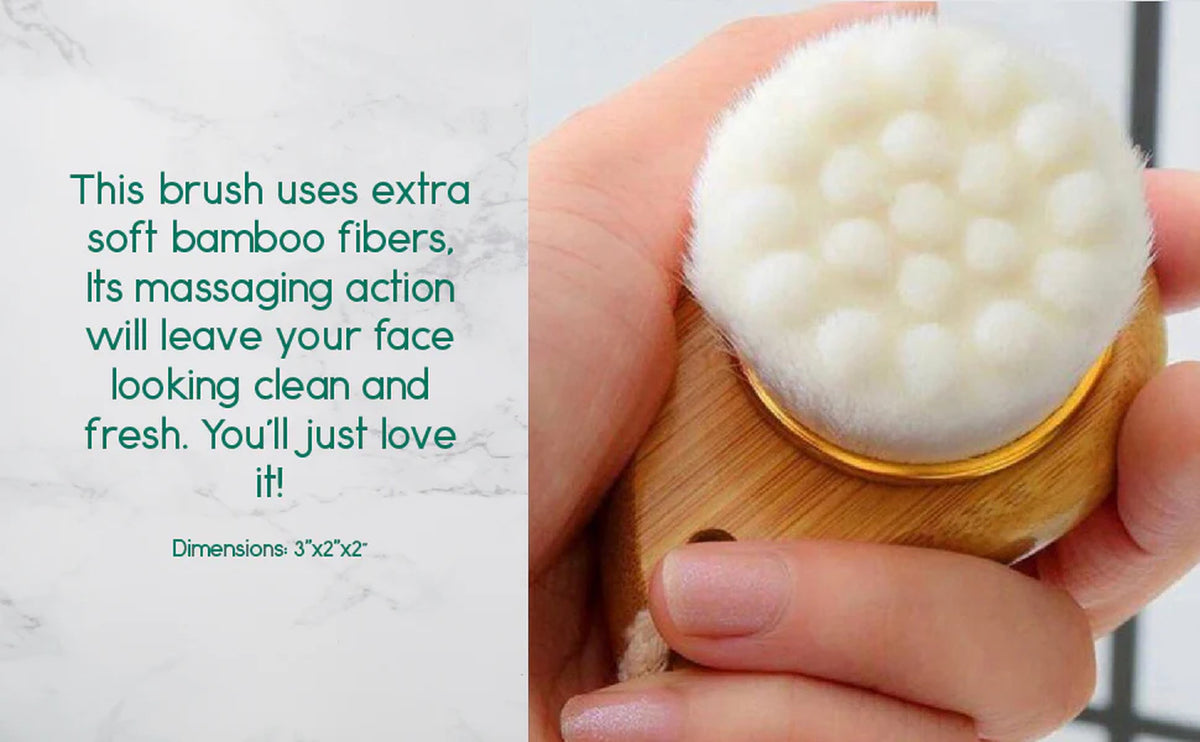 Facial Cleansing Brush Bamboo Handle Soft Bristles – image 5
