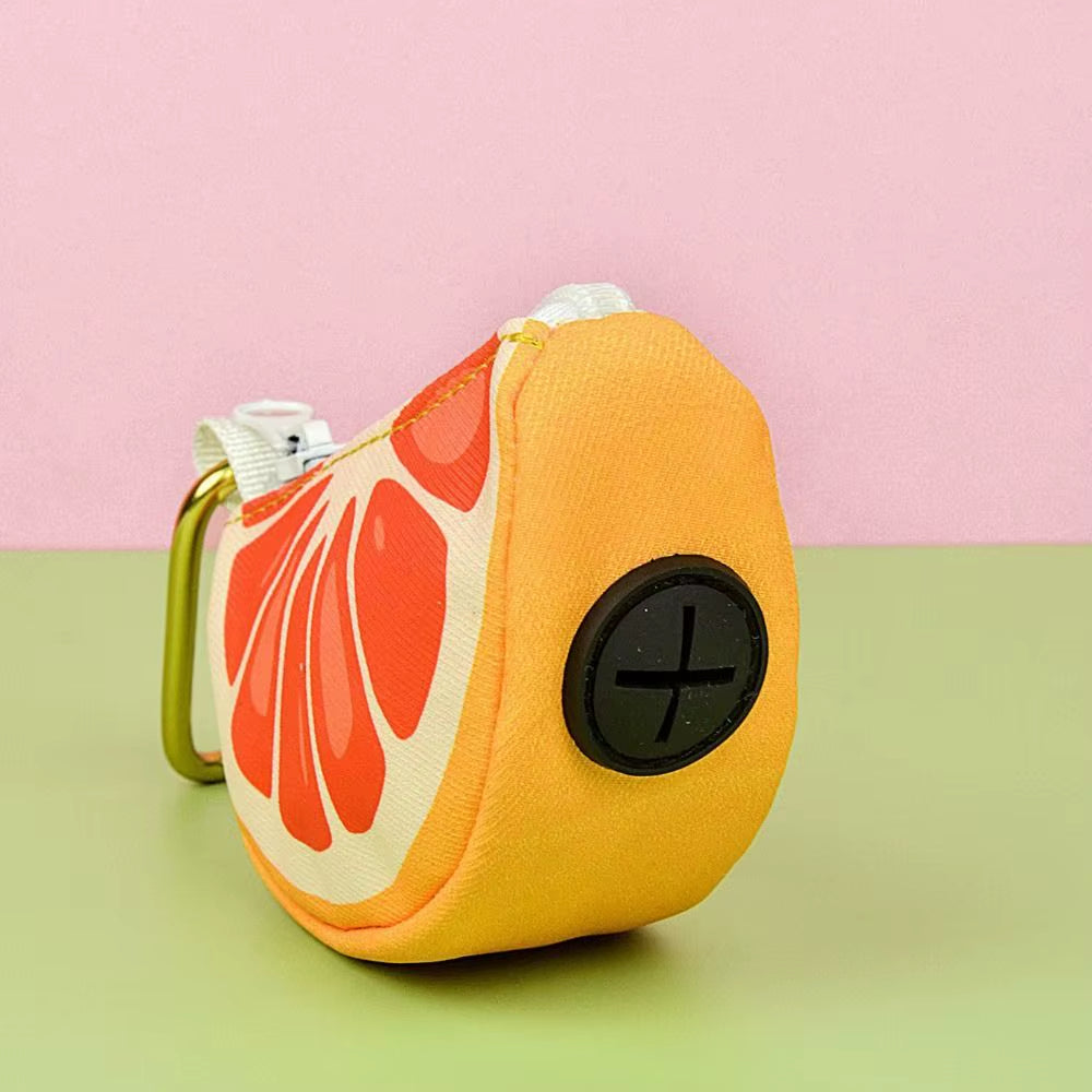 Dog Poop Bag Holder, Fruit Design Zipper Pouch for Leash – image 3