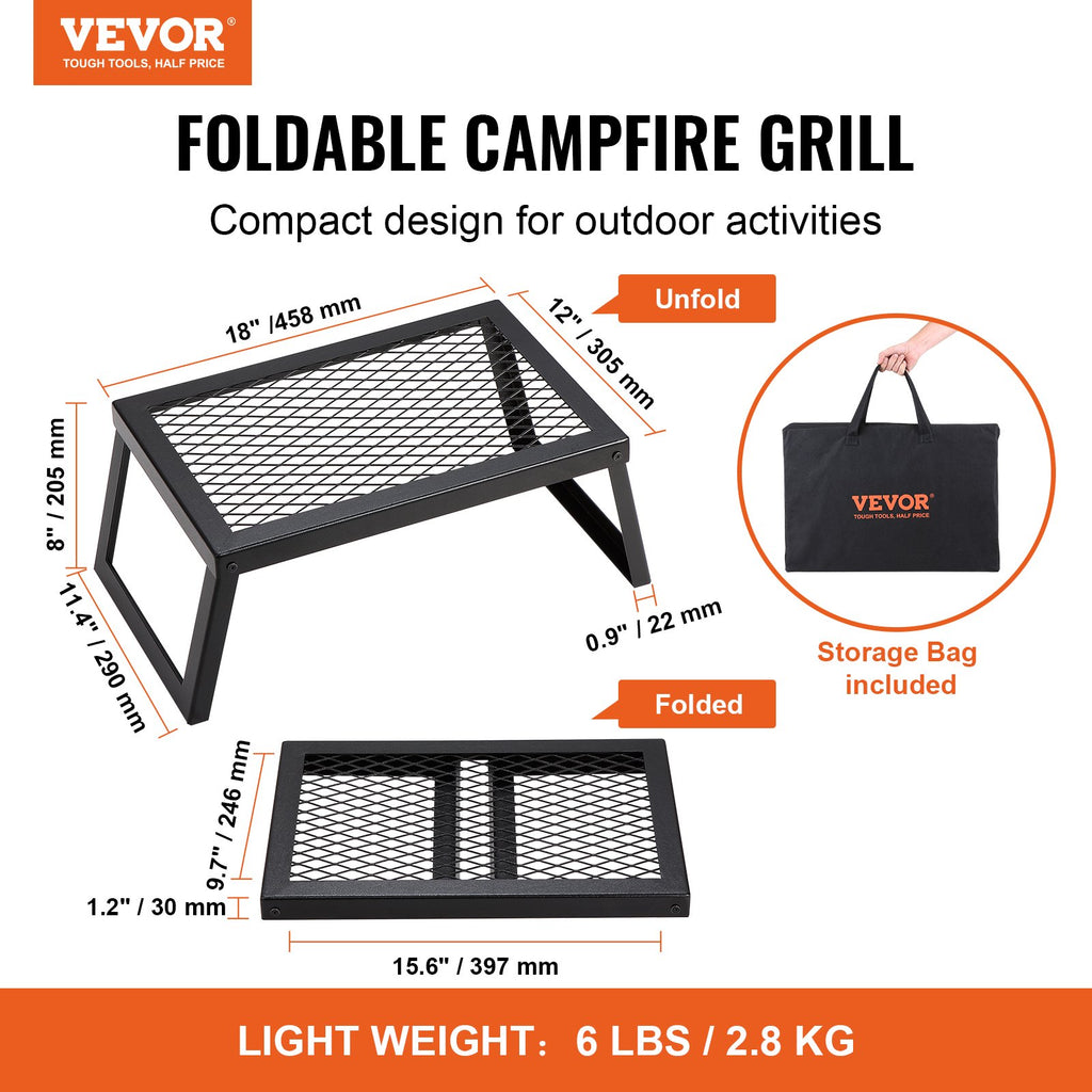 Folding Campfire Grill Grate 18 Inch with Legs and Carry Bag – image 3