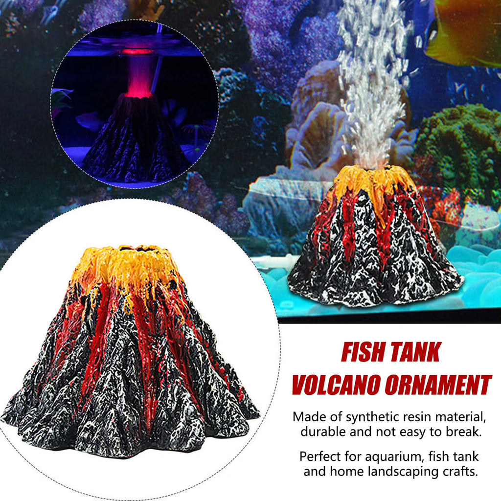 Resin Volcano Aquarium Ornament with Hiding Cave, Fish Tank Decor – image 3