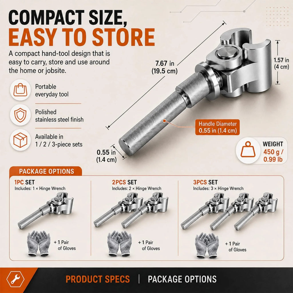 Door Hinge Adjustment Wrench – Universal Hinge Tool – image 7