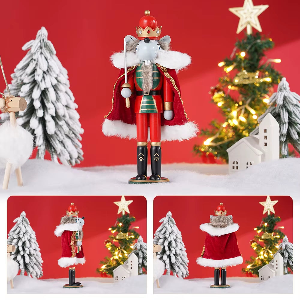 Wooden Christmas Nutcracker Figure 11.8 in Hand-Painted Mantel Decor – image 7