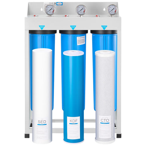 3-Stage Whole House Water Filter System, 4.5 x 20 in, Stainless Frame – image 2