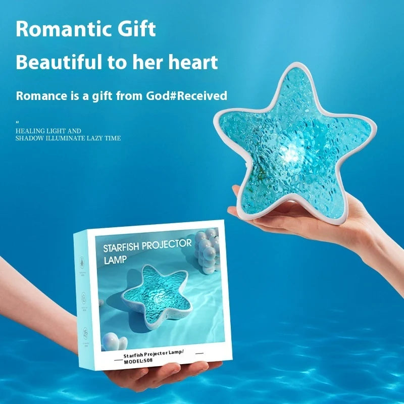 Starfish Projection Lamp, Ocean Water Ripple Night Light – image 4