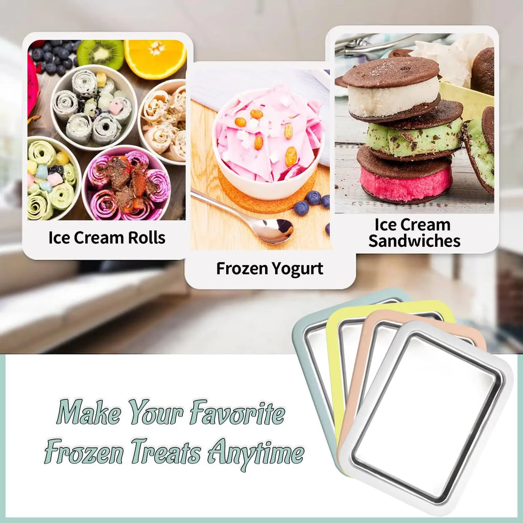 Rolled Ice Cream Maker Pan - DIY Frozen Yogurt Cold Plate