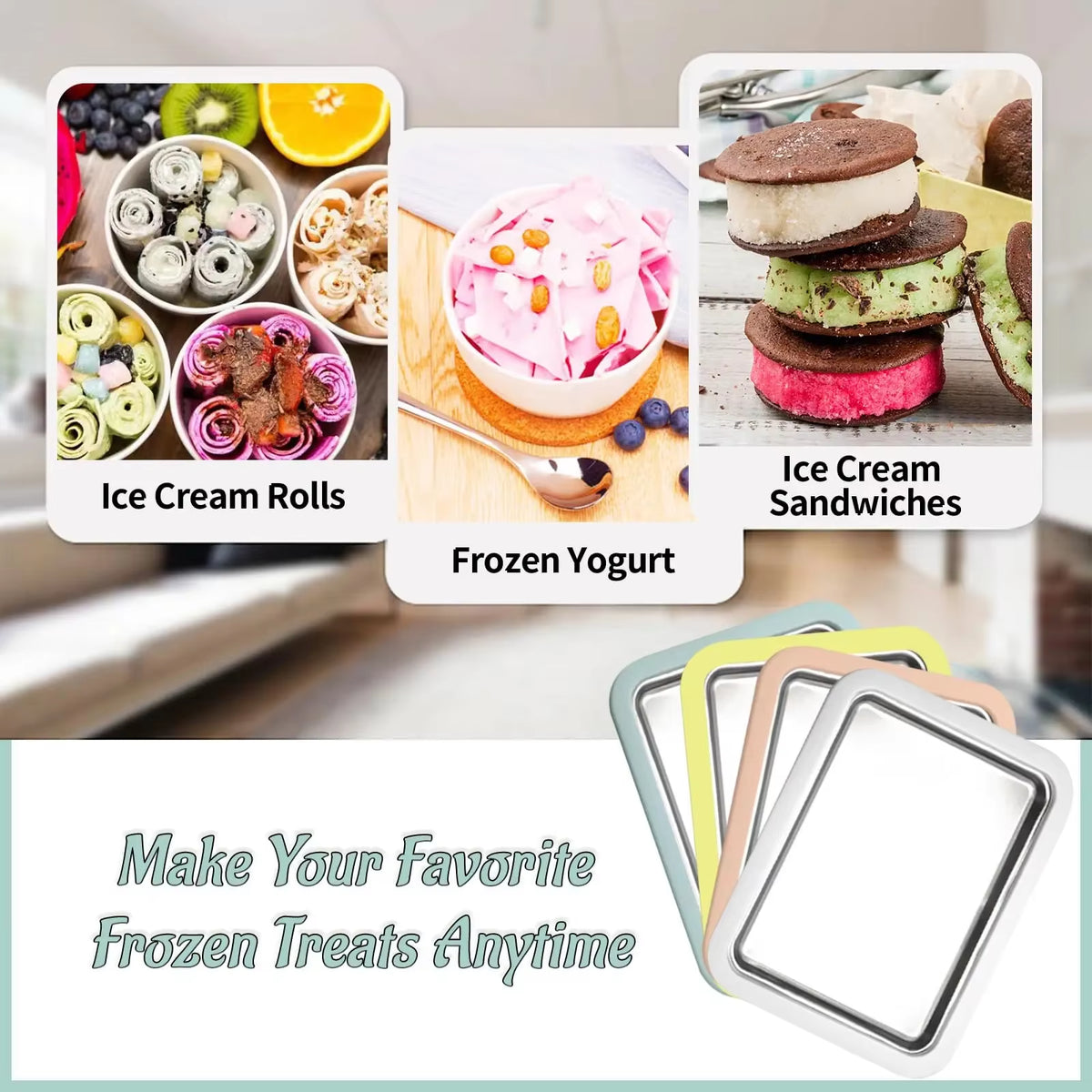 Rolled Ice Cream Maker Pan - DIY Frozen Yogurt Cold Plate