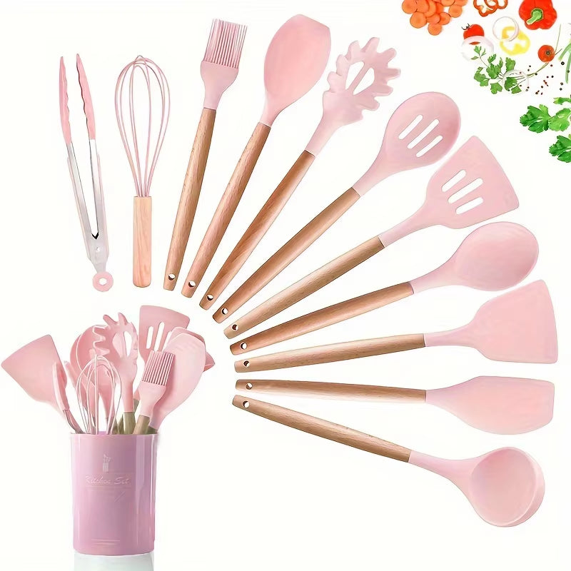12-Piece Silicone & Wood Kitchen Utensil Set – image 8