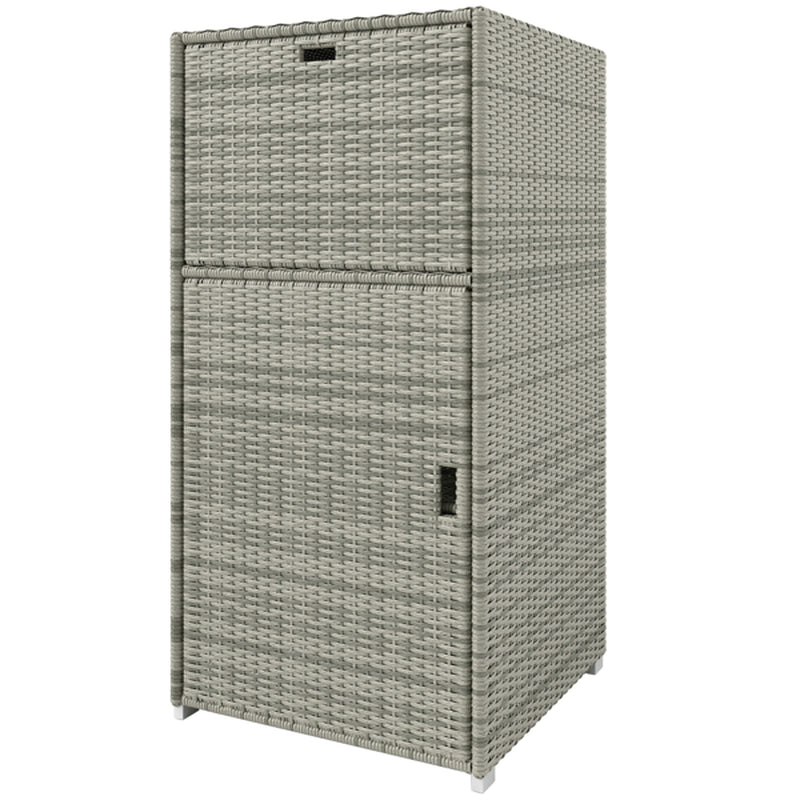 Outdoor Wicker Storage Cabinet with Drawer, 47 in Pool Towel Storage – image 3
