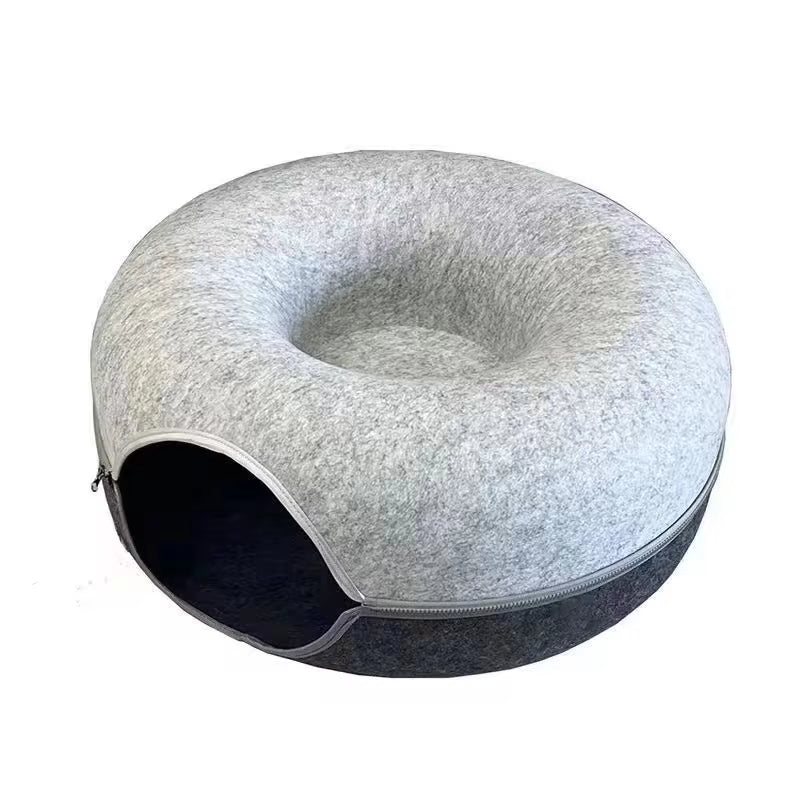 Donut Cat Tunnel Bed – 2-in-1 Plush Play Tunnel for Pets – image 7