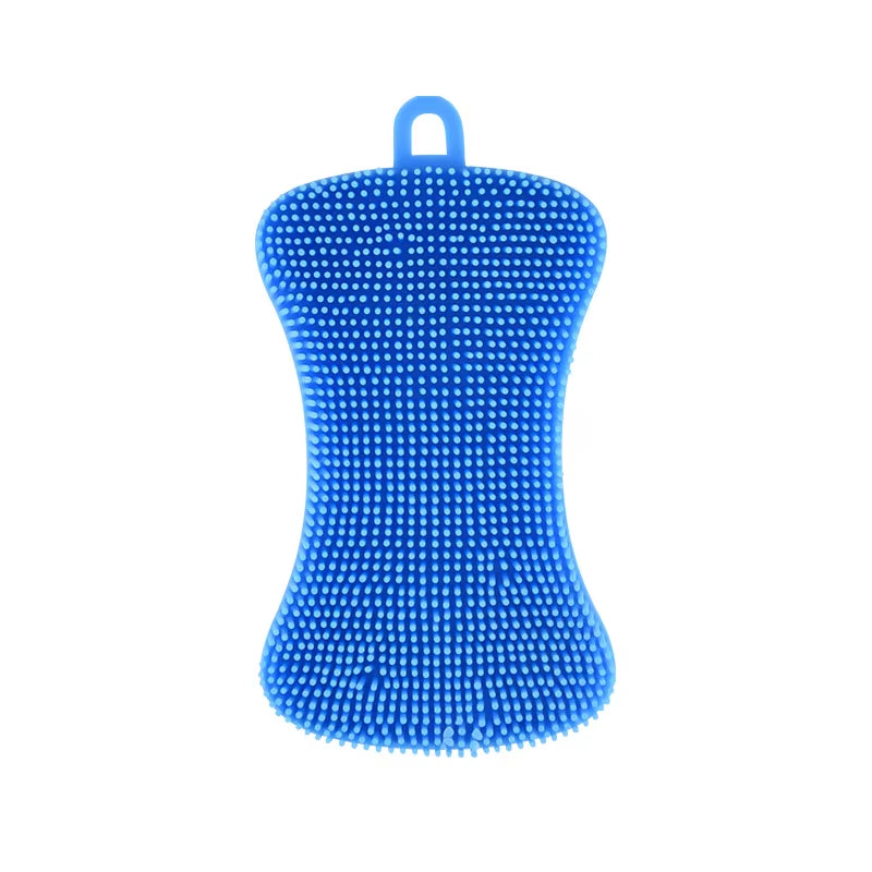 Silicone Dish Scrubber Brush - Pot, Pan & Produce Cleaning Sponge